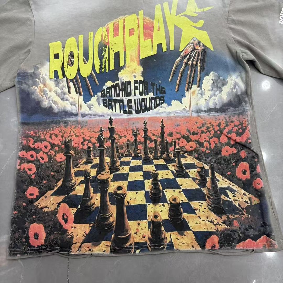 Roughplay Chess Skeleton Hand Vintage Wash Graphic Tee
