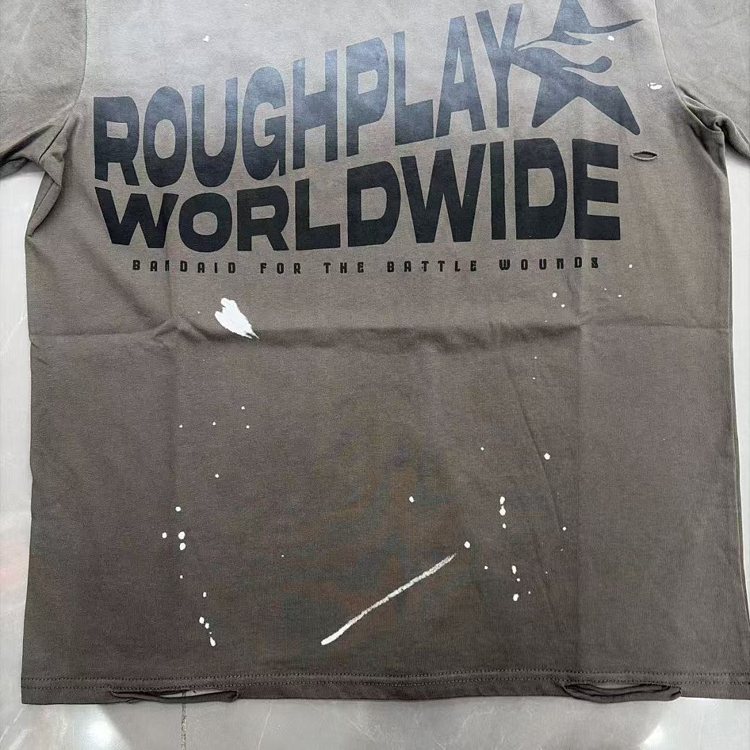 Roughplay Worldwide Multi-Color Distressed Graphic Tee