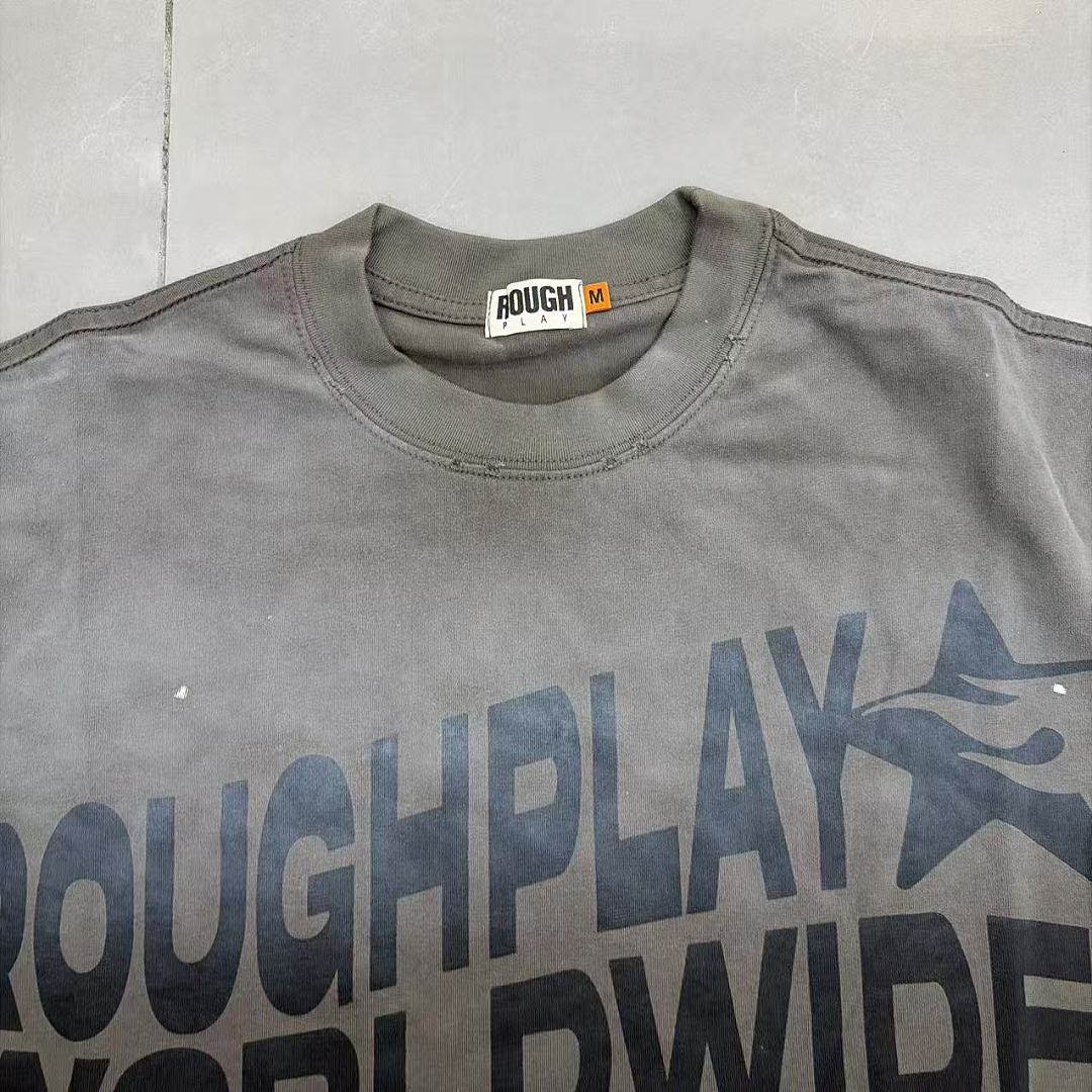 Roughplay Worldwide Multi-Color Distressed Graphic Tee