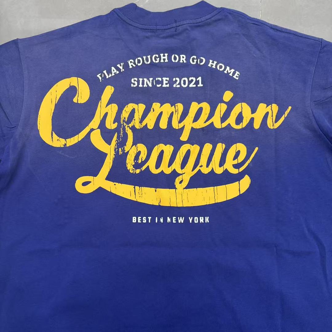 Roughplay NYC Football Girls Blue Distressed Tee