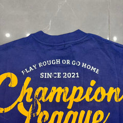 Roughplay NYC Football Girls Blue Distressed Tee