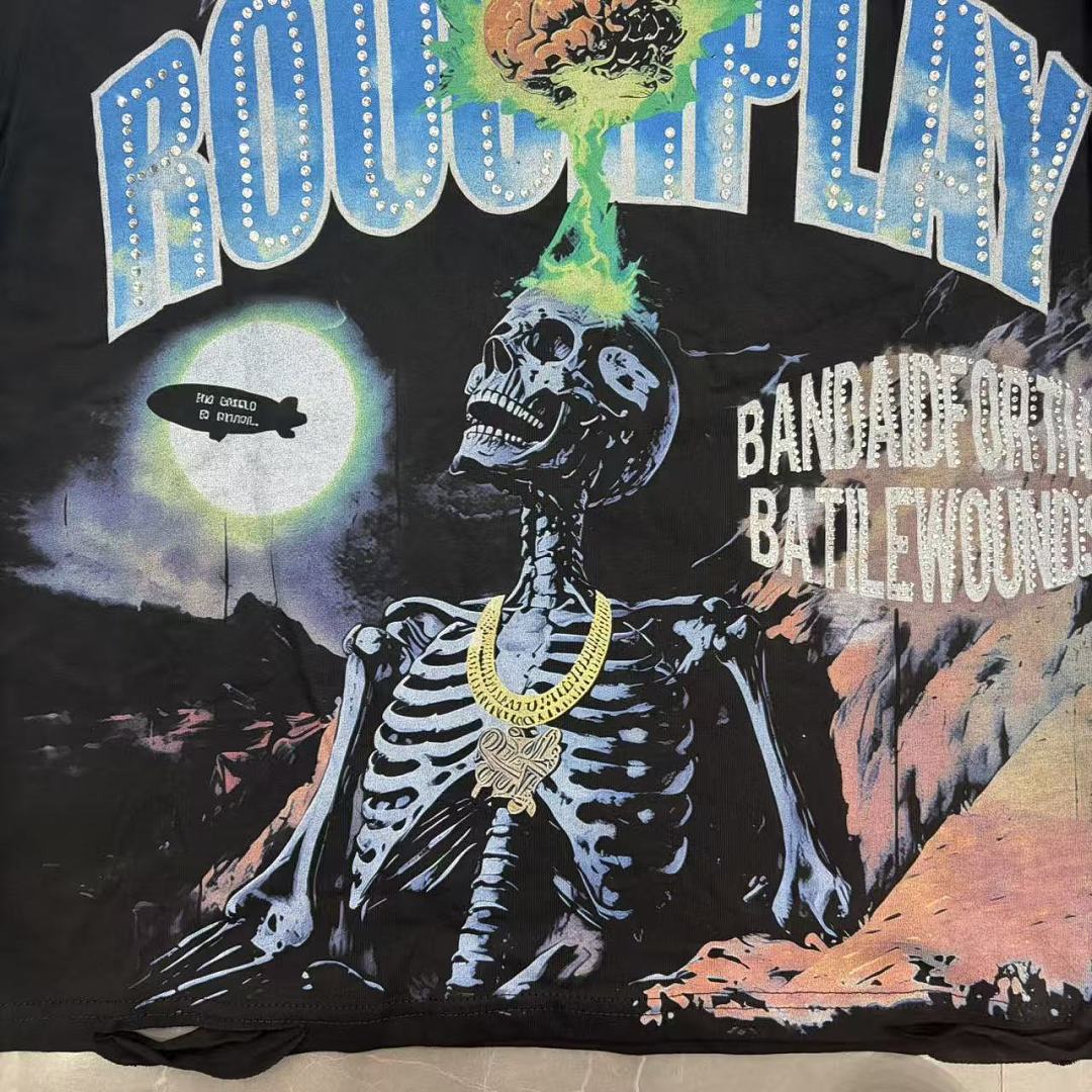 Roughplay Brain Skull Moonlight Long Sleeve Tee