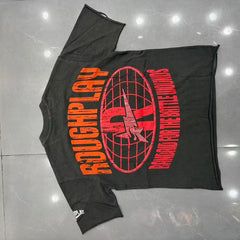 Roughplay "Girls Just Wanna Play Rough" Distressed Graphic Tee