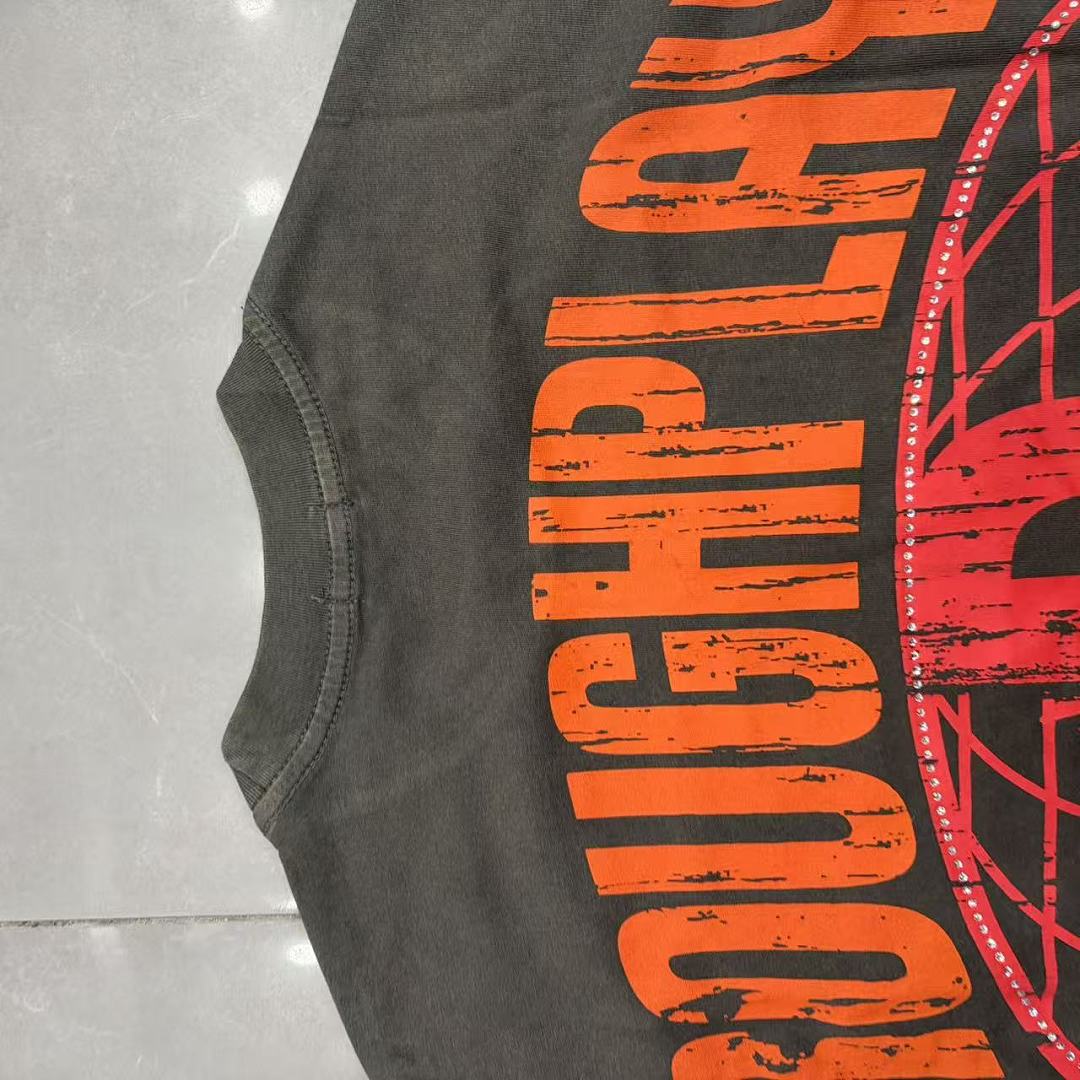 Roughplay "Girls Just Wanna Play Rough" Distressed Graphic Tee