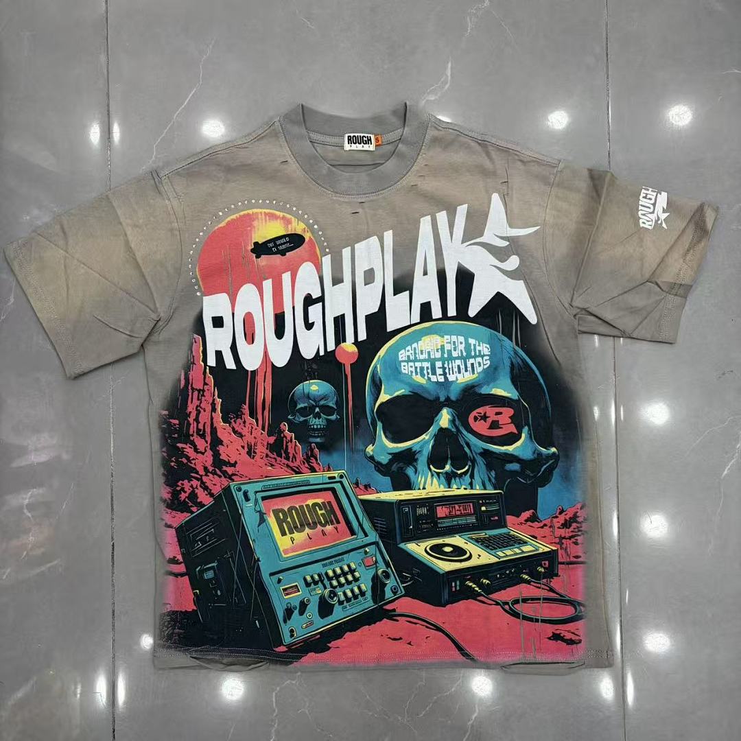 Roughplay Skull DJ Boombox Sci-Fi Graphic Tee