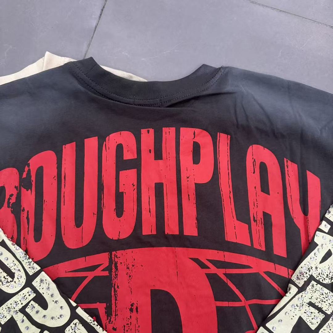 Roughplay UFO Retro Girl Rhinestone Long Sleeve Tee