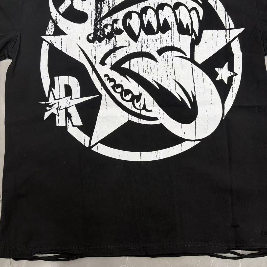 Roughplay Lightning Muscle Car Distressed Black Graphic Tee