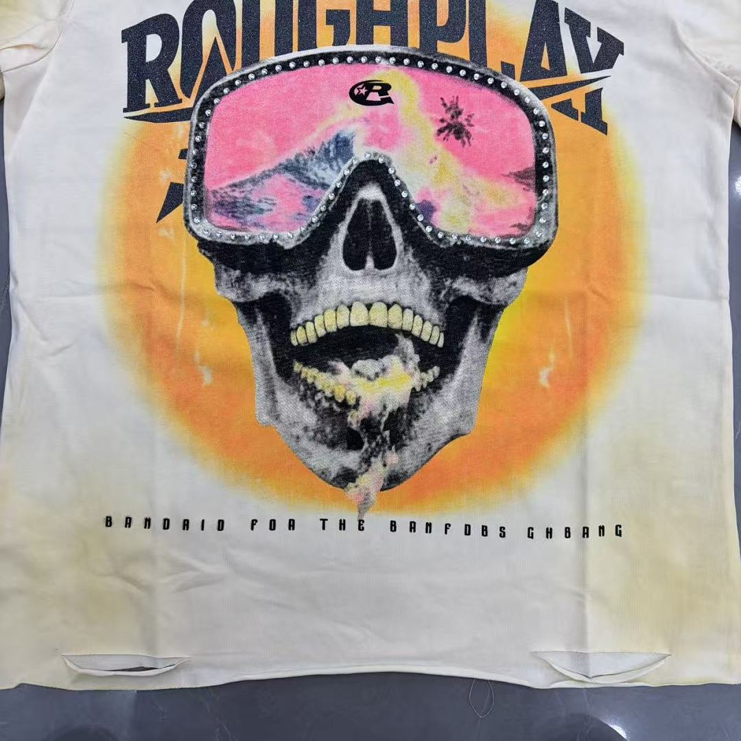 Roughplay Skull Ski Goggles Vintage Wash Graphic Tee