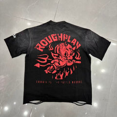 Roughplay Skull Star Flame Distressed Graphic Tee