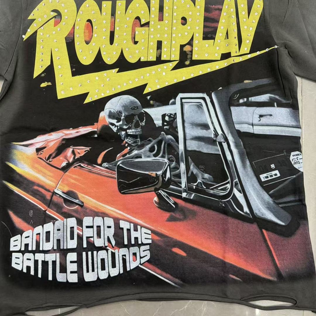 Roughplay "Bandaid for the Battle Wounds" Skull Racer Tee