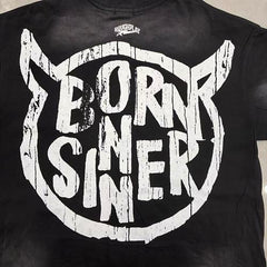 Roughplay "Born Sinner" Skeleton Road Rage Graphic Tee