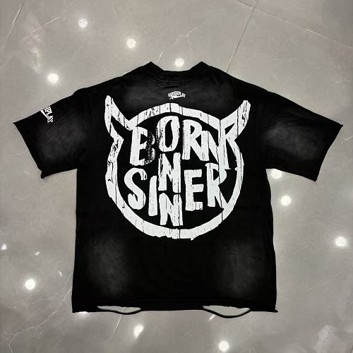 Roughplay "Born Sinner" Skeleton Road Rage Graphic Tee