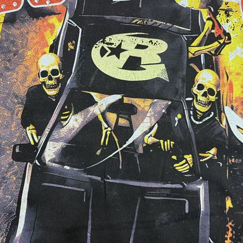 Roughplay "Born Sinner" Skeleton Road Rage Graphic Tee