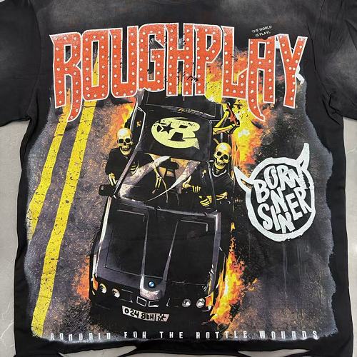 Roughplay "Born Sinner" Skeleton Road Rage Graphic Tee