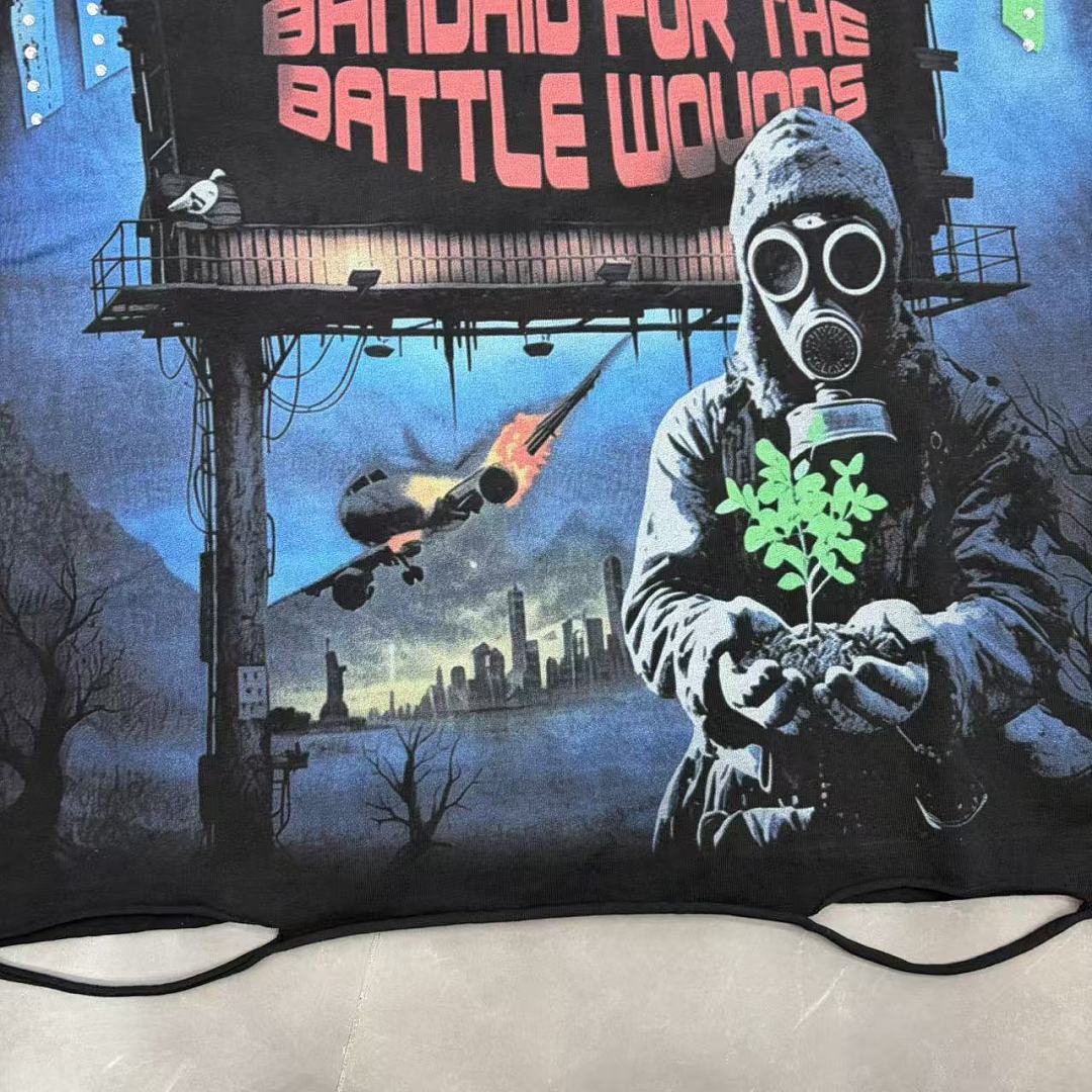 Roughplay "Bandaid for the Battle Wounds" Gas Mask Apocalypse Tee