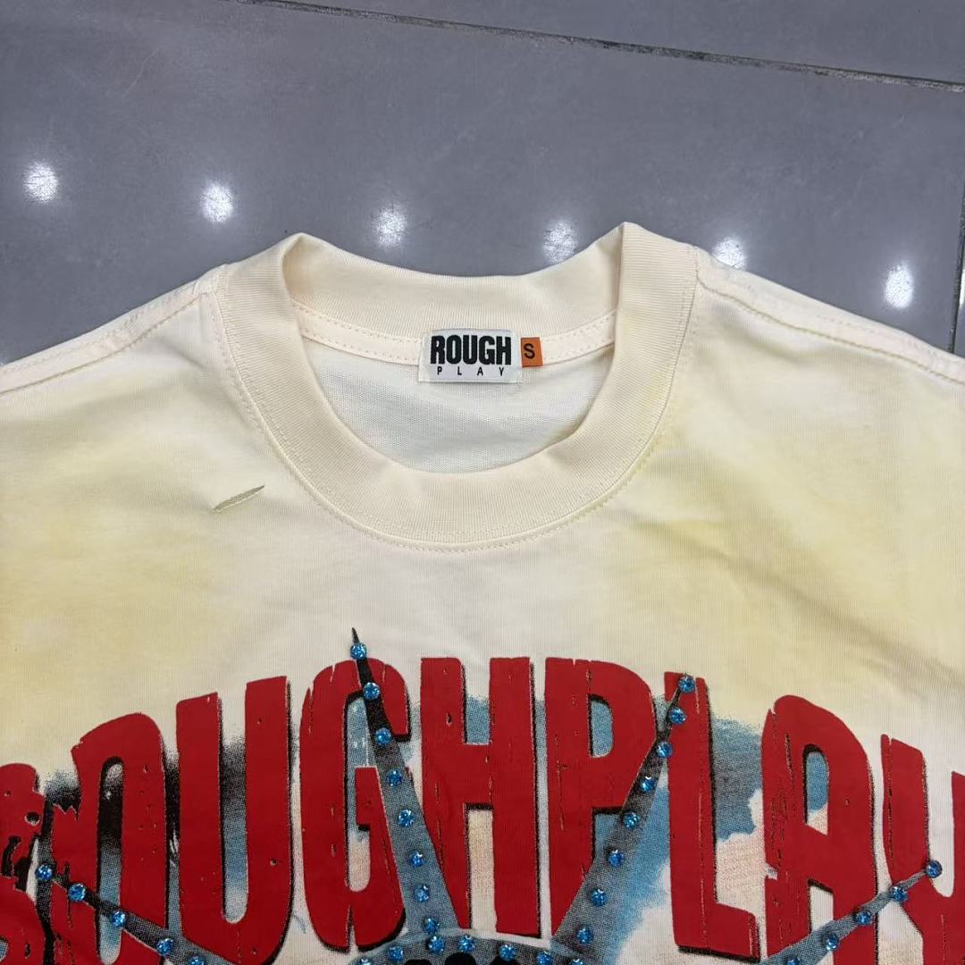 Roughplay Skull Liberty "WARNING" Oversized Graphic Tee