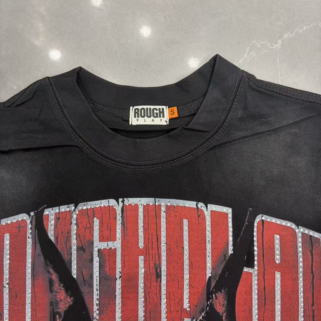 Roughplay Doberman "Bandaid for the Battle Wounds" Chain Distressed Tee