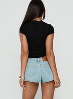 Dreamful Low Rise Mini Denim Short Light Vintage Blue