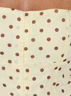 Bon Bon Tie Neck Top Yellow / Brown Polka