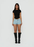 Dreamful Low Rise Mini Denim Short Light Vintage Blue