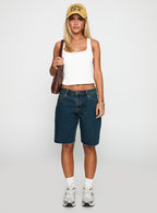 Cult Classic Longline Denim Shorts Vintage Wash