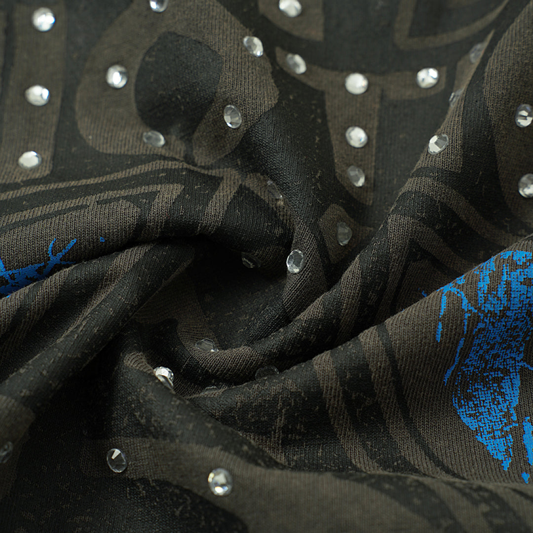 MIXED EMOTION Dark Grey Cross Graphic  T-Shirt