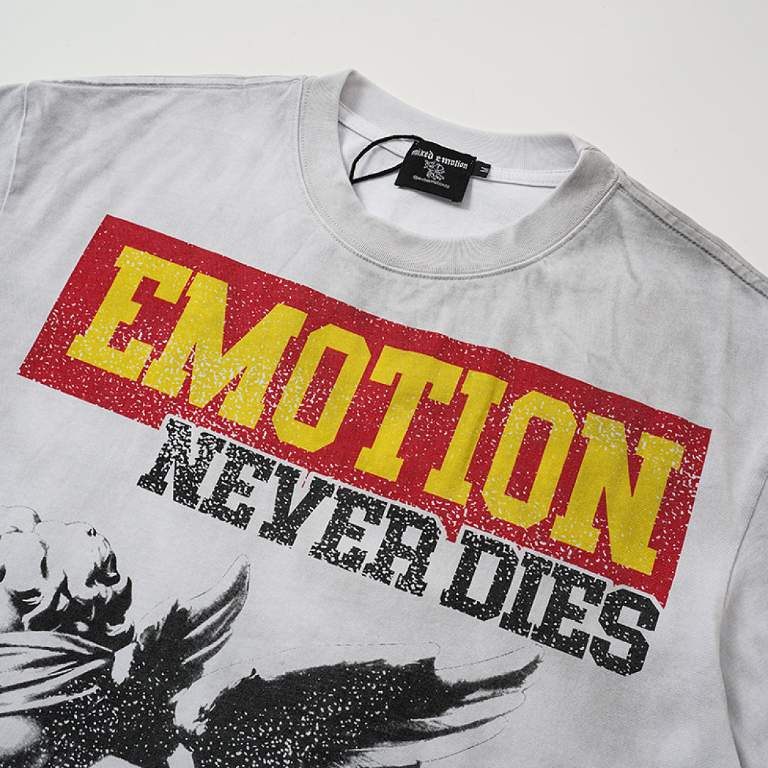MIXED EMOTION White "Emotions Never Die" Tee