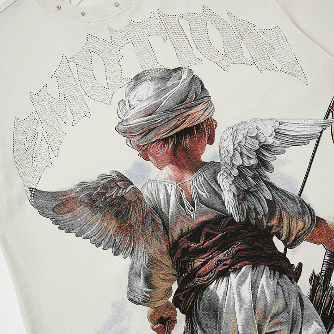 MIXED EMOTION Cupid Angel Archer Graphic T‑Shirt
