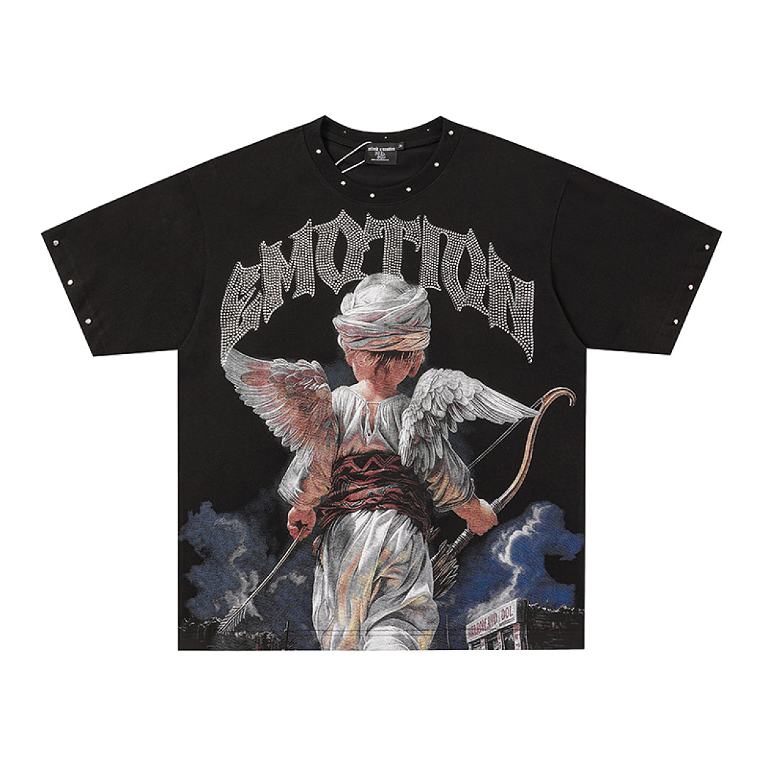 MIXED EMOTION Cupid Angel Archer Graphic T‑Shirt
