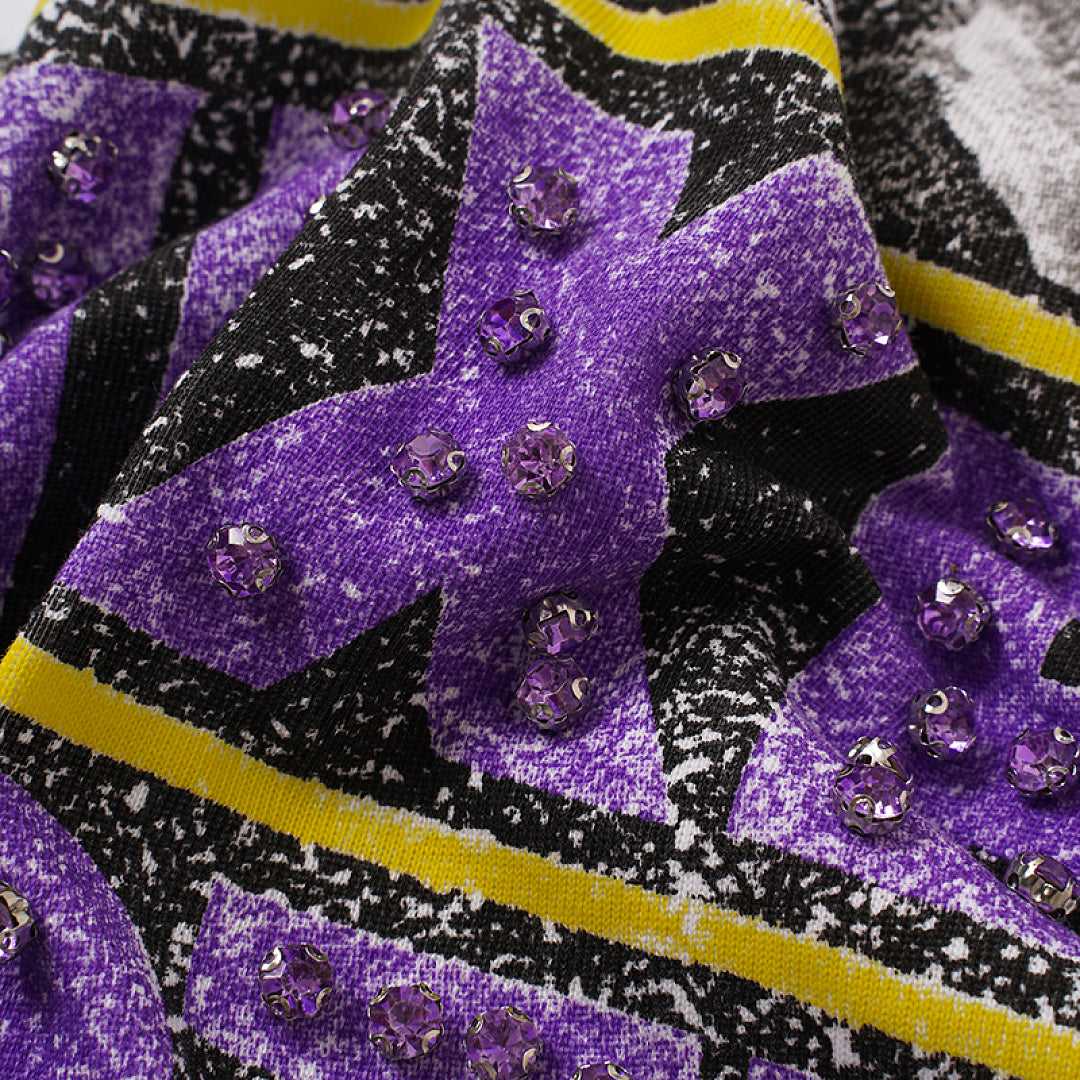 MIXED EMOTION Collage Purple Logo Graphic T‑Shirt