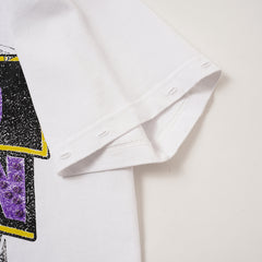 MIXED EMOTION Collage Purple Logo Graphic T‑Shirt