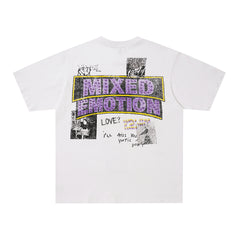 MIXED EMOTION Collage Purple Logo Graphic T‑Shirt