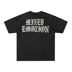 MIXED EMOTION Print Vintage Portrait Graphic T‑Shirt