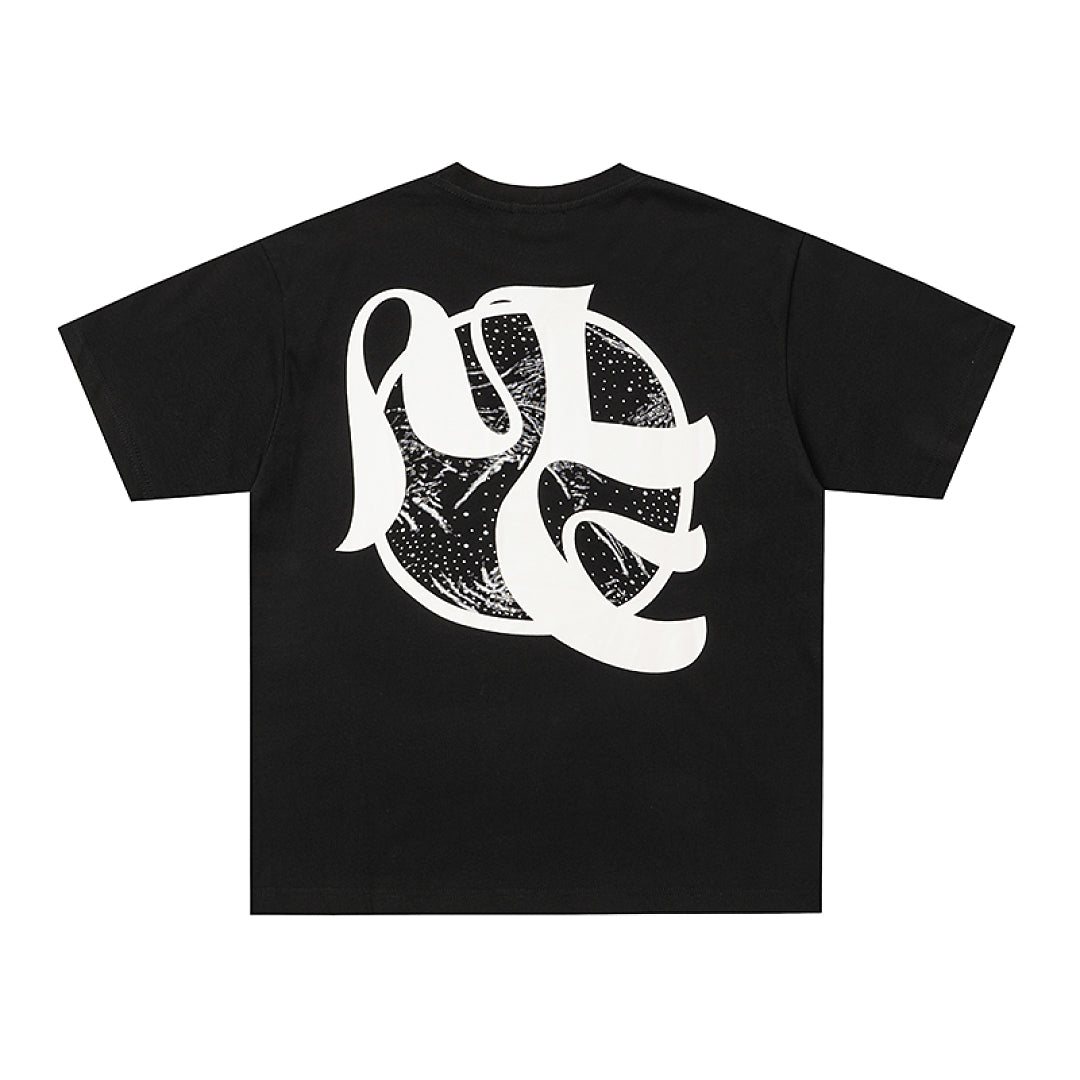 MIXED EMOTION Black Vintage Figure Graphic T‑Shirt