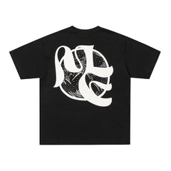 MIXED EMOTION Black Vintage Figure Graphic T‑Shirt