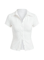 Lift Off Button Up Top White