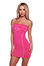 BLARE TUBE MINI DRESS - PINK : HOT PINK