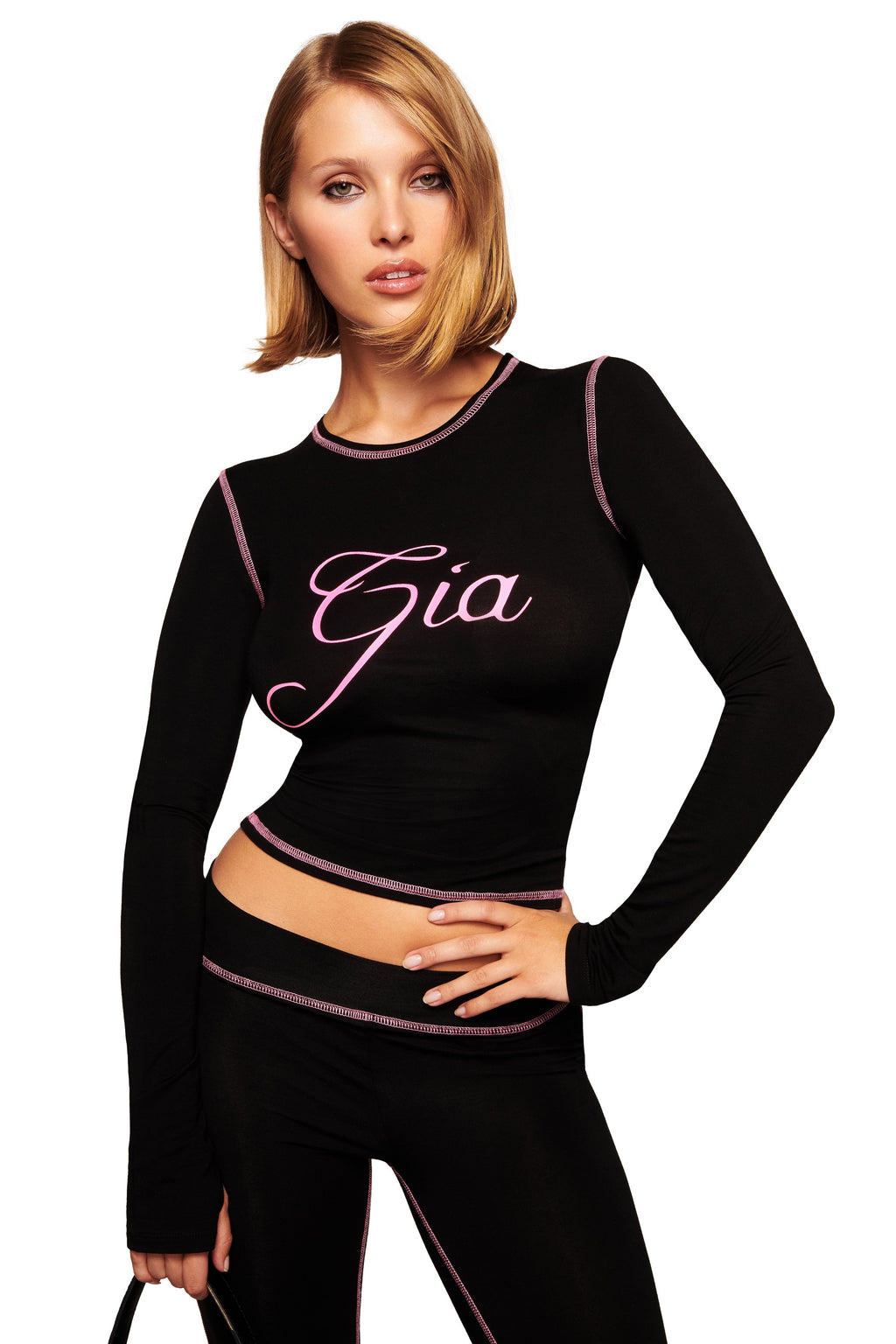 BLARE LONG SLEEVE TOP - BLACK