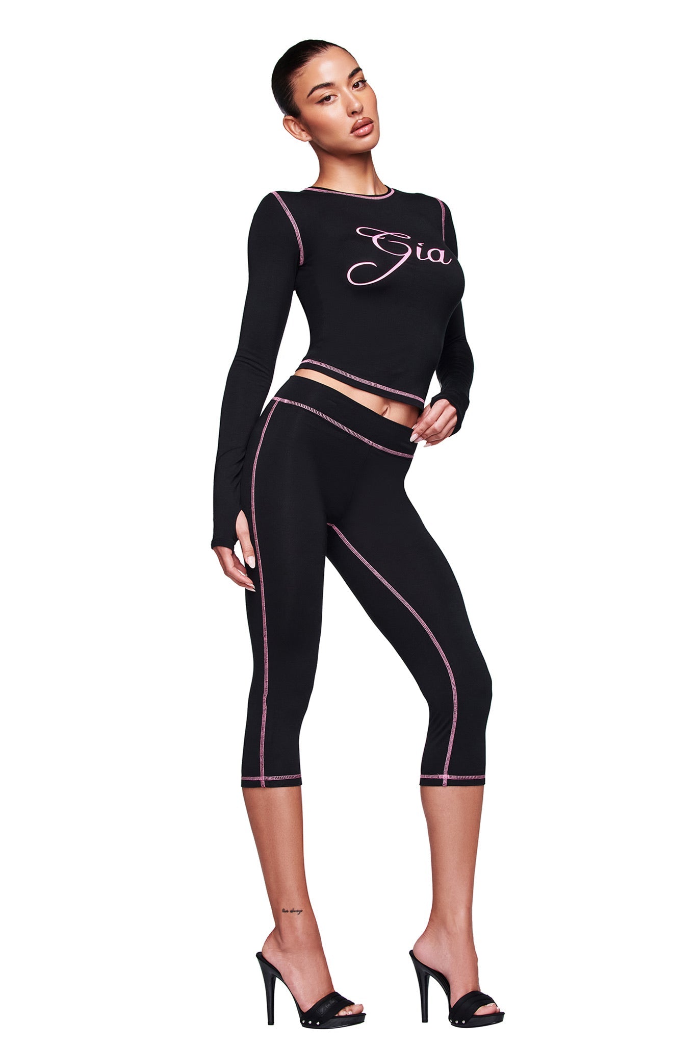 BLARE LONG SLEEVE TOP - BLACK