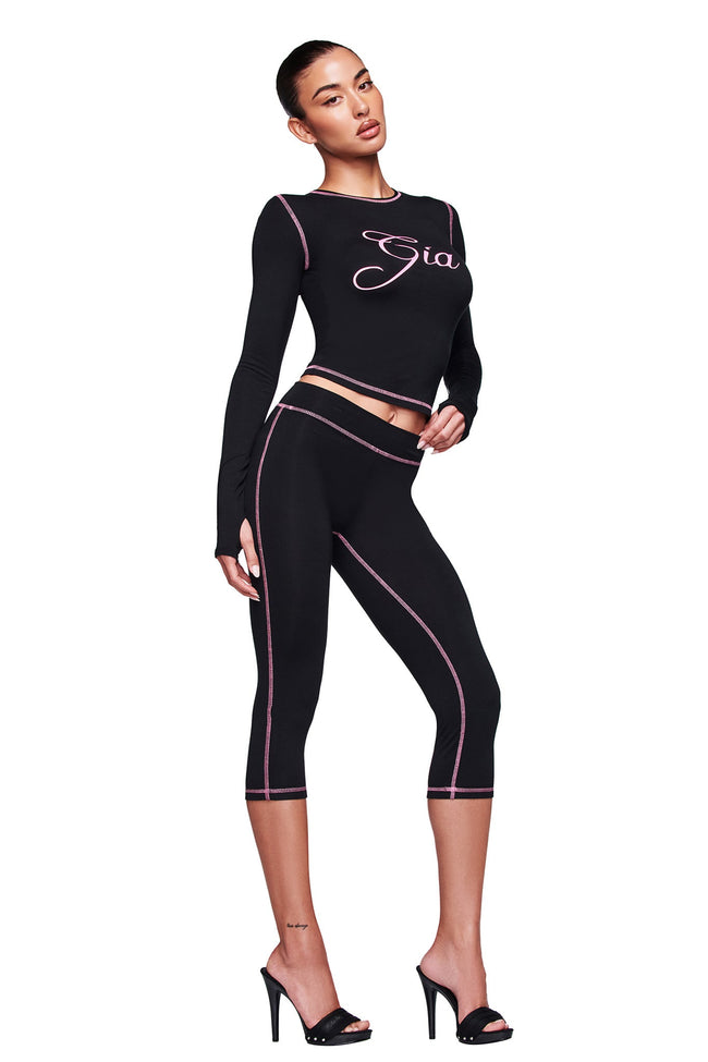 BLARE LONG SLEEVE TOP - BLACK Main Image