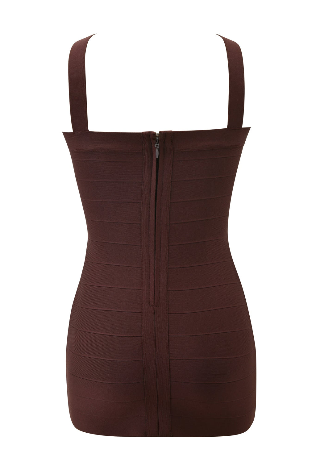 VESPERA BANDAGE MINI DRESS - BROWN