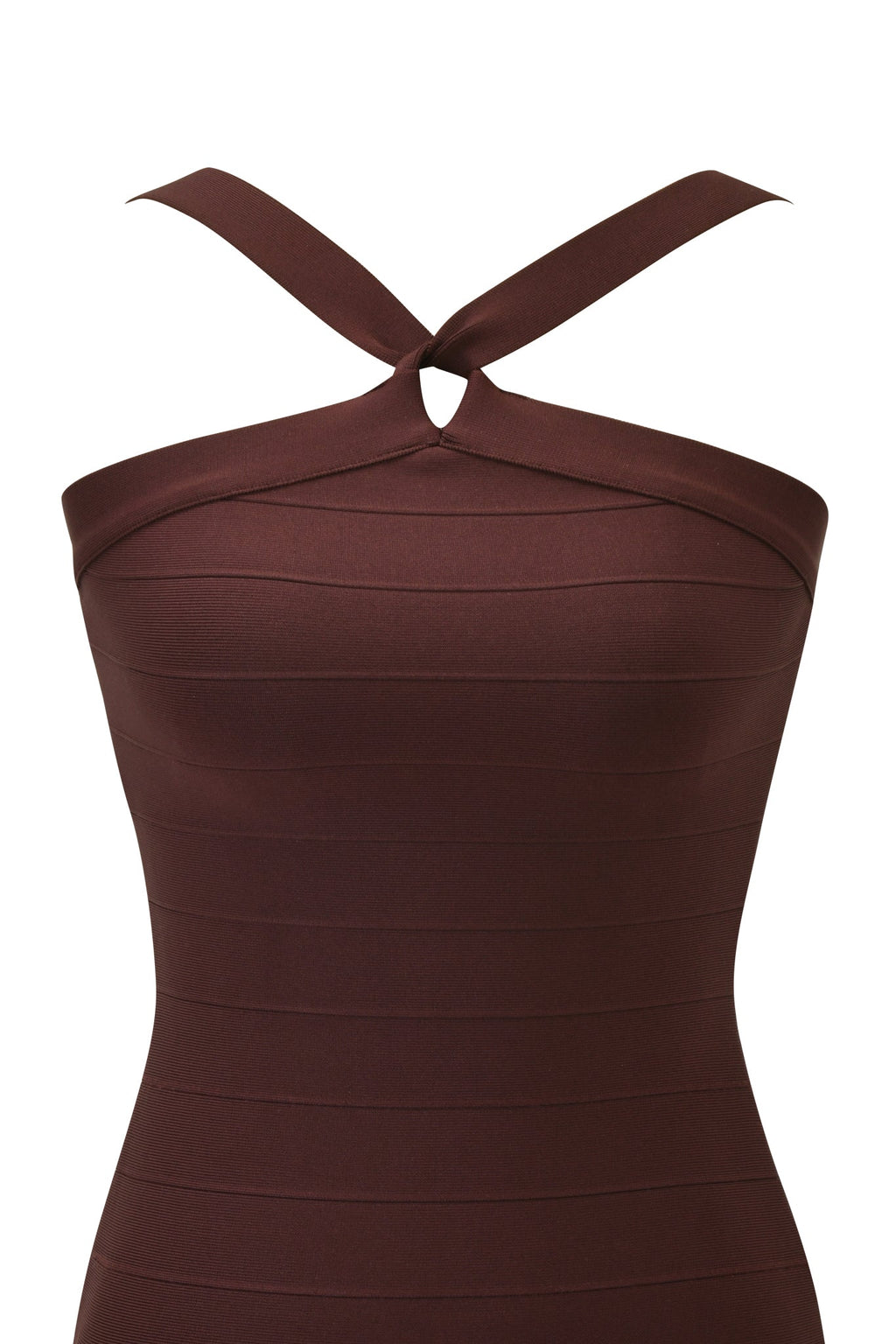 VESPERA BANDAGE MINI DRESS - BROWN
