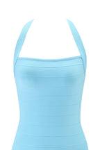 AIDEN BANDAGE MINI DRESS - BABY BLUE