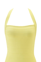 AIDEN BANDAGE MINI DRESS - BABY YELLOW