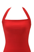 AIDEN BANDAGE MINI DRESS - RED