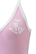 BLARE V-NECK TANK - BABY PINK AND WHITE