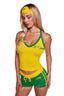 BLARE V-NECK TOP AND HEADBAND - YELLOW