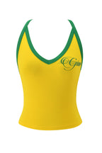 BLARE V-NECK TOP AND HEADBAND - YELLOW