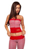 BLARE ZIP BOOB TUBE - RED AND BLUE STRIPE