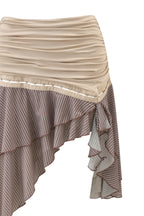 SEPHI MIDI SKIRT - MUSHROOM STRIPE